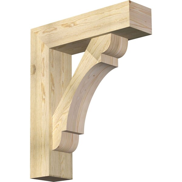Ekena Millwork Olympic Block Rough Sawn Bracket w/ Offset Brace, Douglas Fir, 8"W x 30"D x 36"H BKT0806X30X36OLY05RDF - main